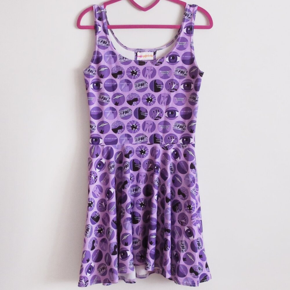 Kate Gabrielle X-Files opening credits novelty print sample dress size Small